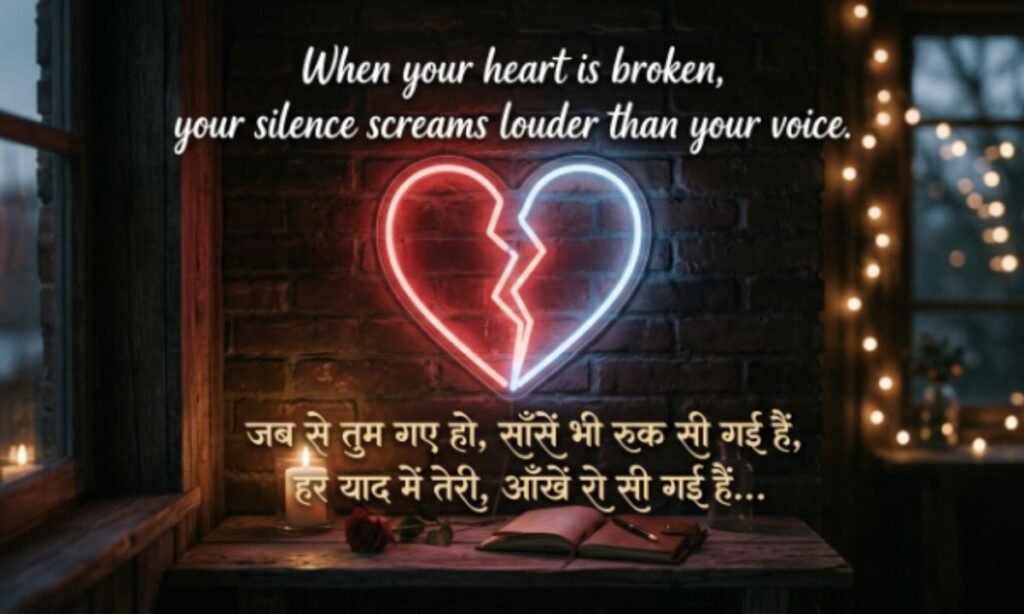 Broken Heart Shayari in English and Hindi