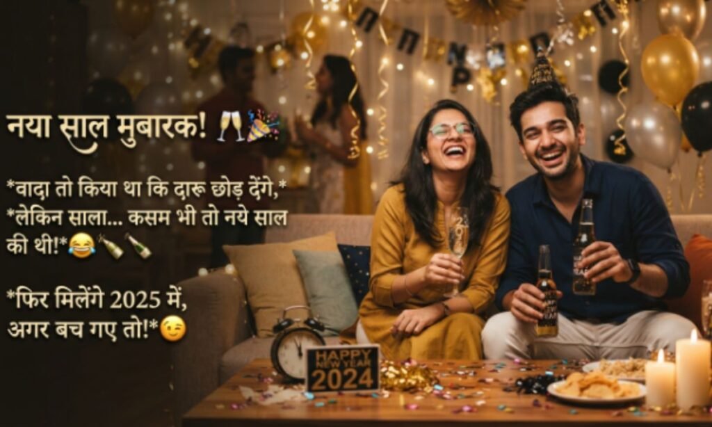 Happy New Year Funny Shayari in Hindi