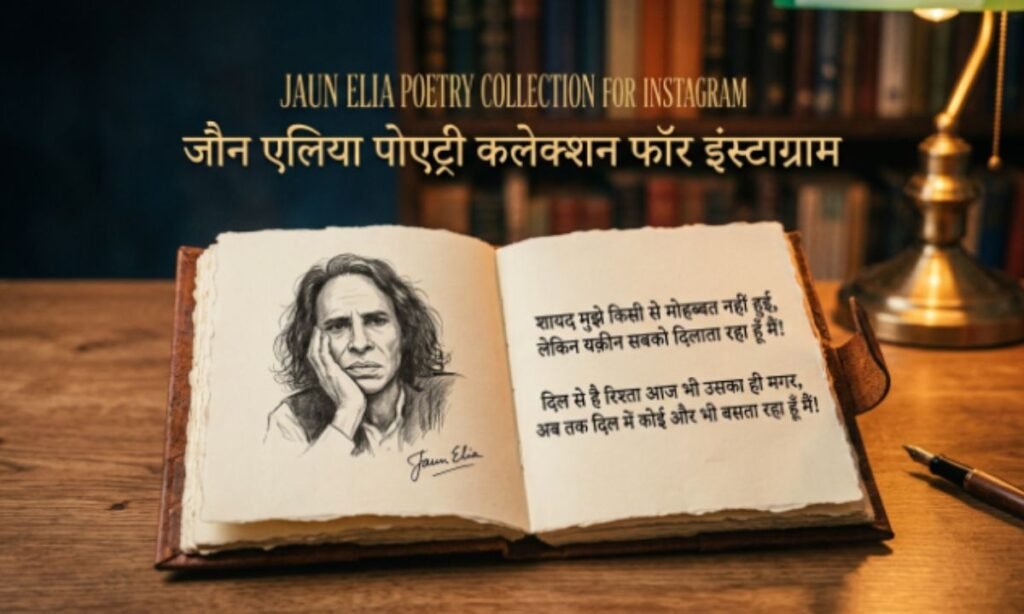 Jaun Elia Poetry Collection Hindi for Instagram