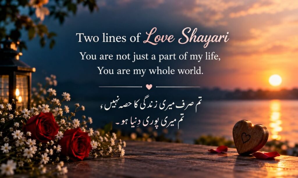 2 Line Love Shayari in English Urdu