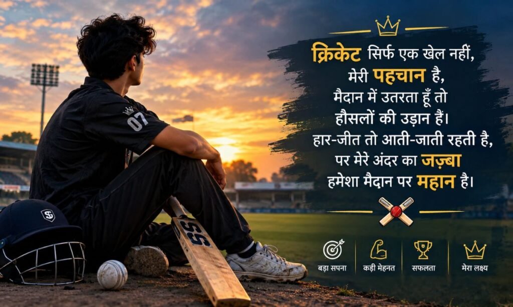 Cricket Shayari in Hindi Attitude for Boy