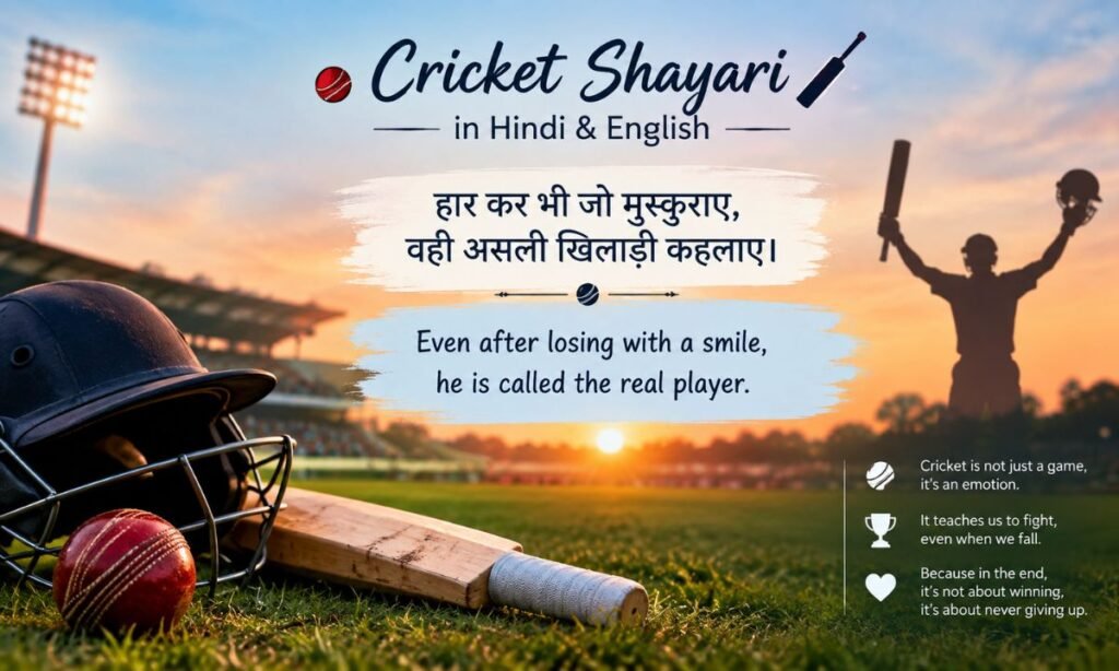 Cricket Shayari in Hindi English