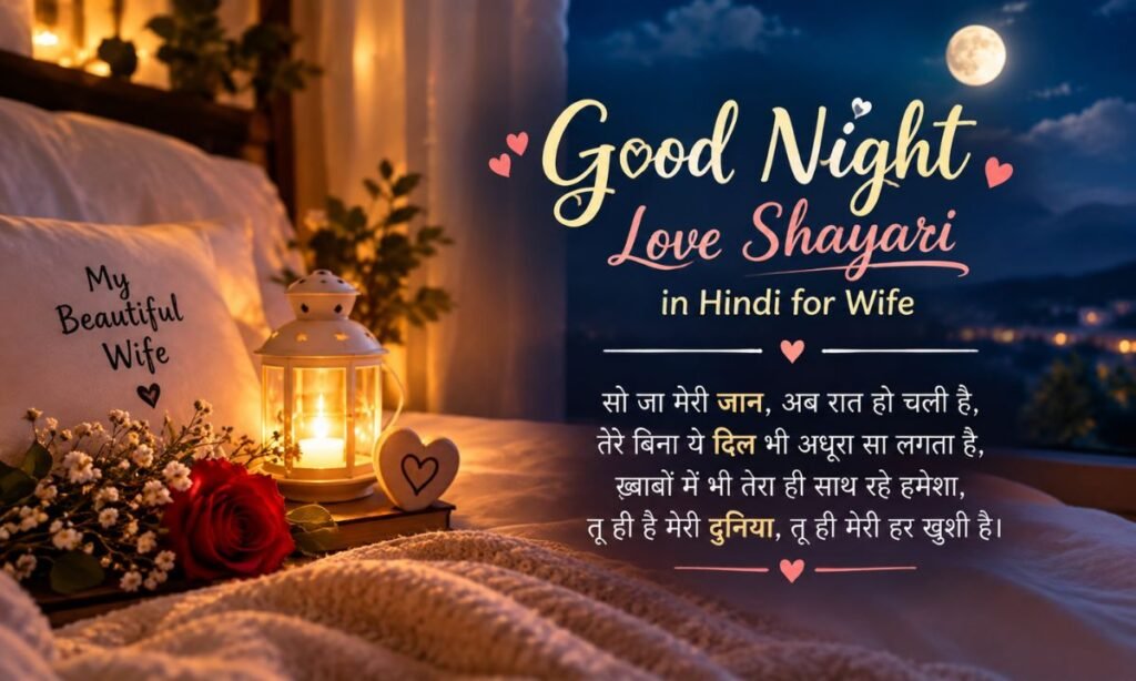 Good Night Love Shayari in Hindi for Wife
