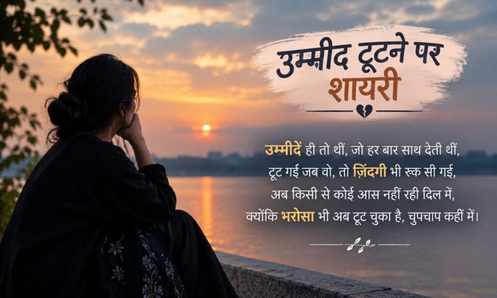 उम्मीद टूटने पर शायरी