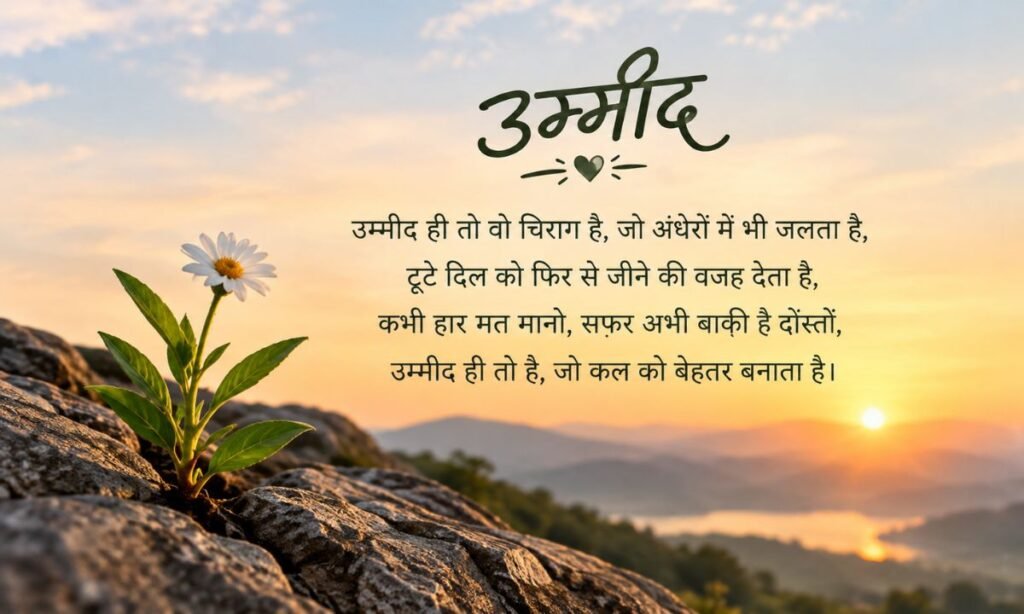 उम्मीद शायरी इन हिंदी 2 Line
